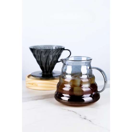 Coador de Café em Resina Preta – Estilo V60, Resistente ao Calor para 1 a 4 Xícaras
