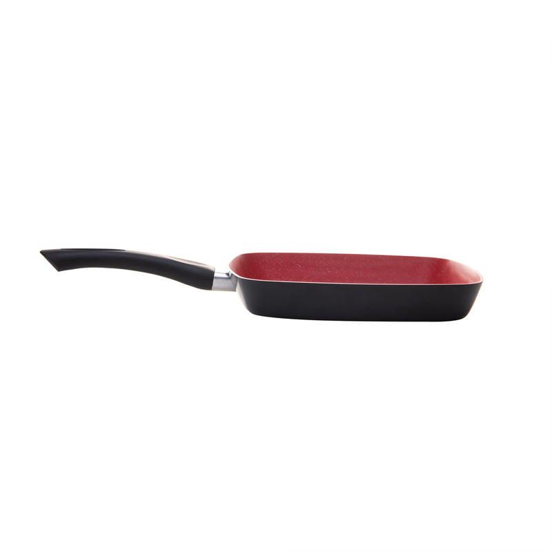 Bistequeira de Indução em Alumínio com Revestimento Cerâmico Granito Chef Vermelha 24cm - Lyor - Grupo Rojemac