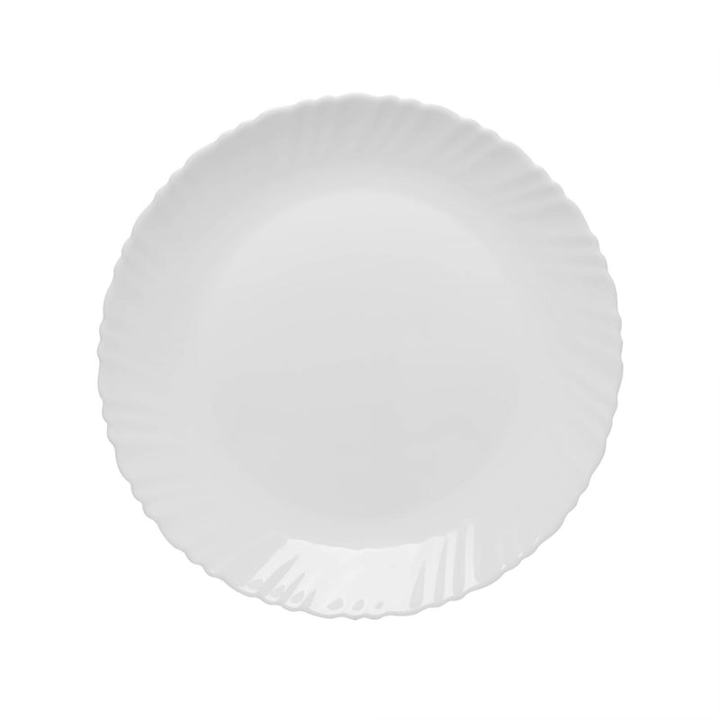 Prato Raso Nevada 24,5cm Branco Vidro Opalino - Lyor - Grupo Rojemac
