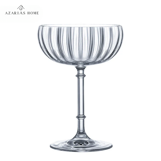 Taça Coupe em Vidro Estriado – Design Clássico para Coquetéis e Champagne
