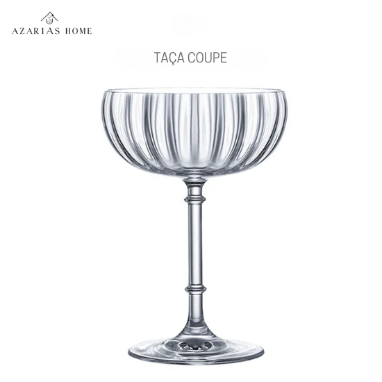 Taça Coupe em Vidro Estriado – Design Clássico para Coquetéis e Champagne