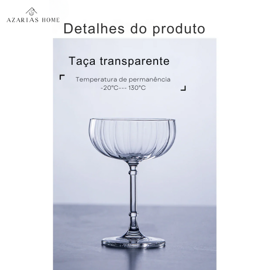 Taça Coupe em Vidro Estriado – Design Clássico para Coquetéis e Champagne