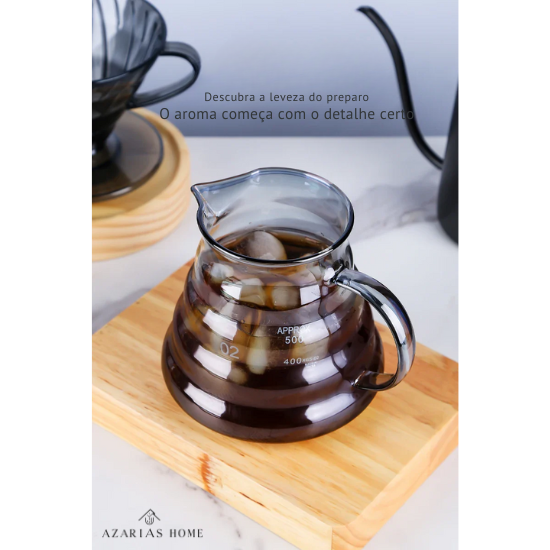 Coador de Café em Resina Preta – Estilo V60, Resistente ao Calor para 1 a 4 Xícaras