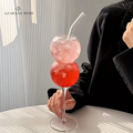 Taça Escultural em Vidro Criativo – Design 3D com Camadas Esféricas para Coquetéis e Espumantes