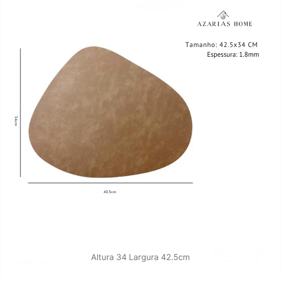 Tapete de mesa de almofada de isolamento de PU antiderrapante de dupla face, estilo nórdico imitação de couro de vaca padrão em forma de gota de água placemat