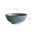 Tigela Japonesa de Cerâmica – Azul Texturizado com Listras, 1,4L