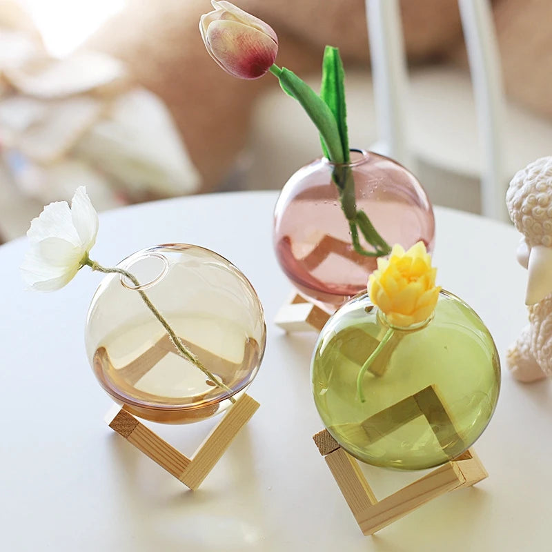 Vaso Decorativo de Vidro Colorido – Design Criativo para Flores e Arranjos