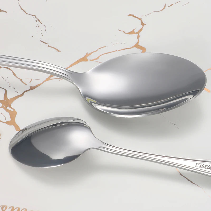 Conjunto de Talheres em Aço Inox 30 Peças – Design Minimalista para Mesa Posta Contemporânea