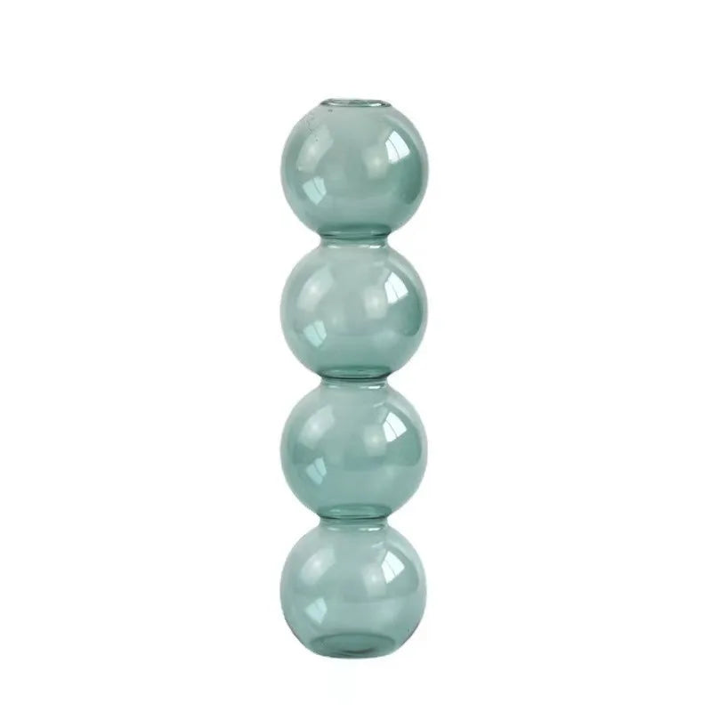 Vaso Escultural de Bolhas em Vidro Colorido – Design Nórdico para Flores Delicadas