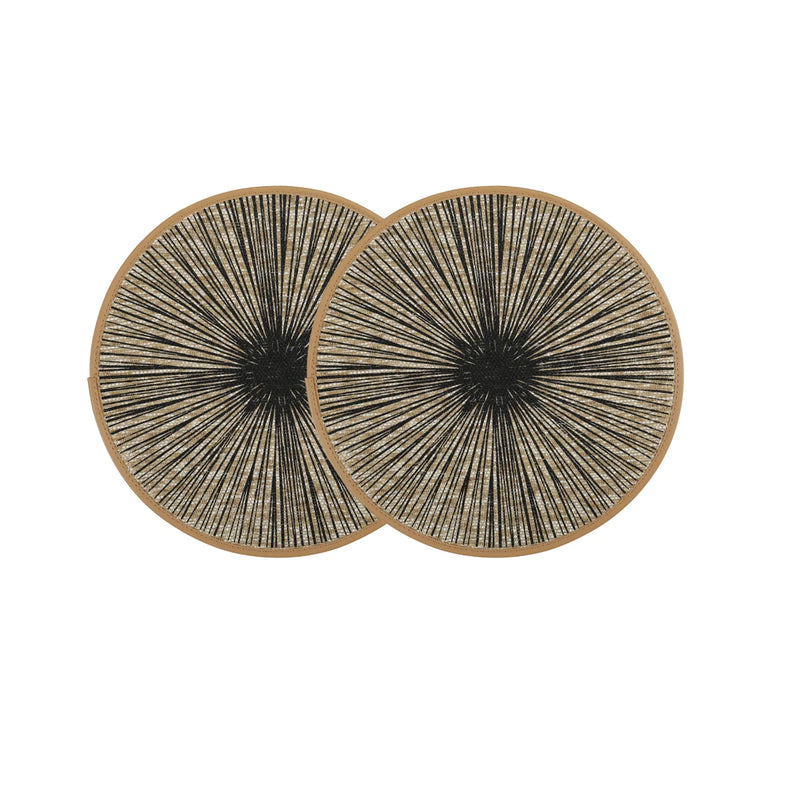 Jogo Americano Redondo de Tecido com Estampa Radial – Linha Classic para Mesa Posta Sofisticada