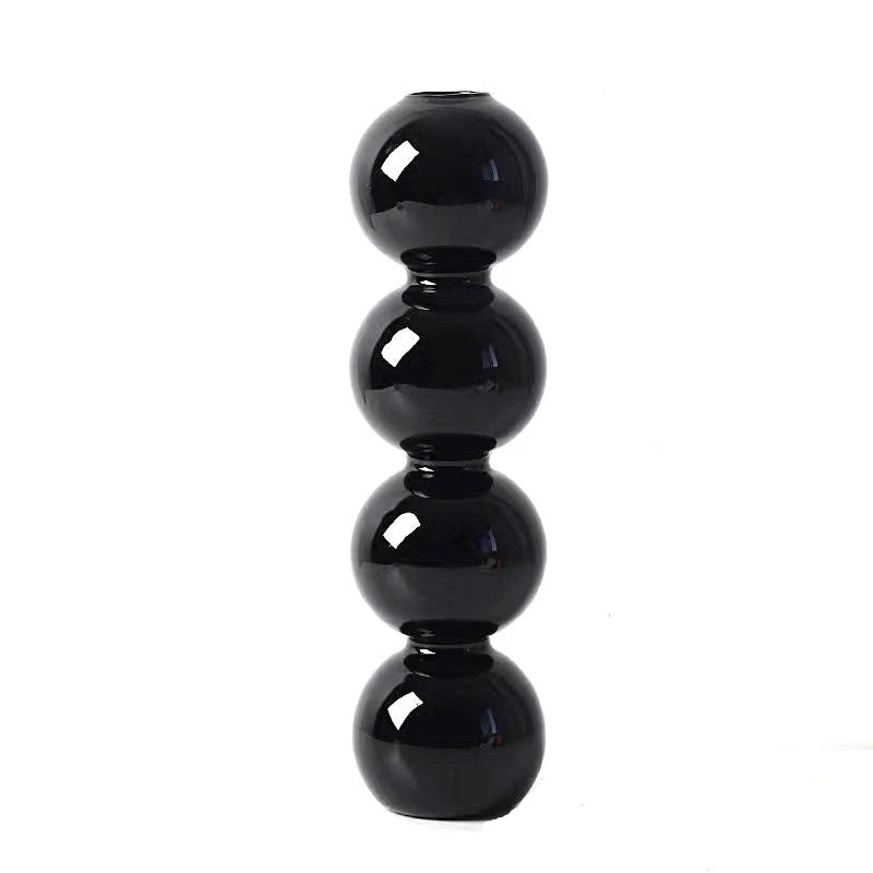 Vaso Escultural de Bolhas em Vidro Colorido – Design Nórdico para Flores Delicadas