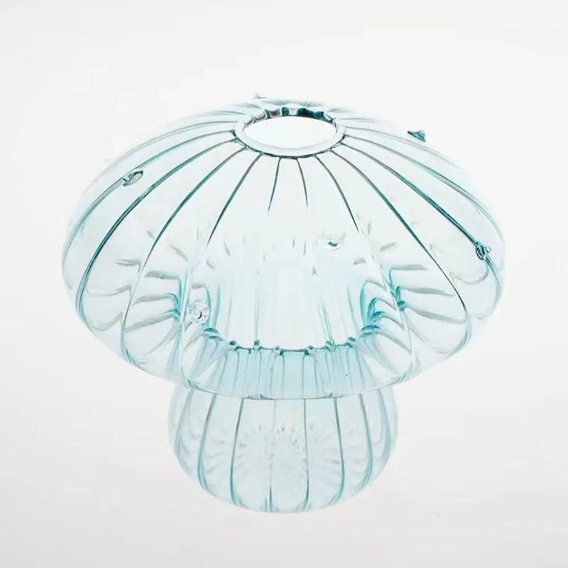 Vaso de Vidro em Formato de Cogumelo – Criativo, Transparente e Ideal para Flores ou Aromas