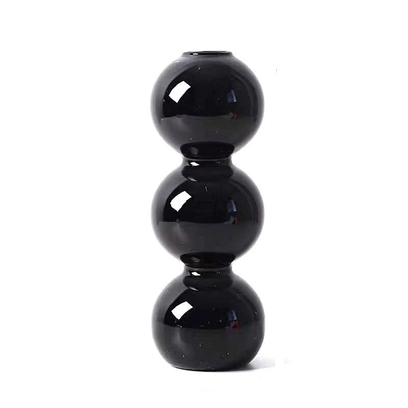 Vaso Escultural de Bolhas em Vidro Colorido – Design Nórdico para Flores Delicadas