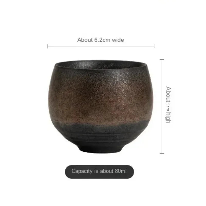 Xícara de Chá em Cerâmica Grés Estilo Japonês – Acabamento Artesanal e Formato Contemplativo