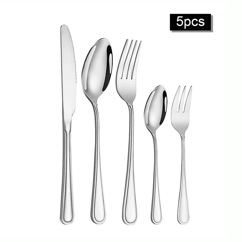 Conjunto de Talheres em Aço Inox 30 Peças – Design Minimalista para Mesa Posta Contemporânea