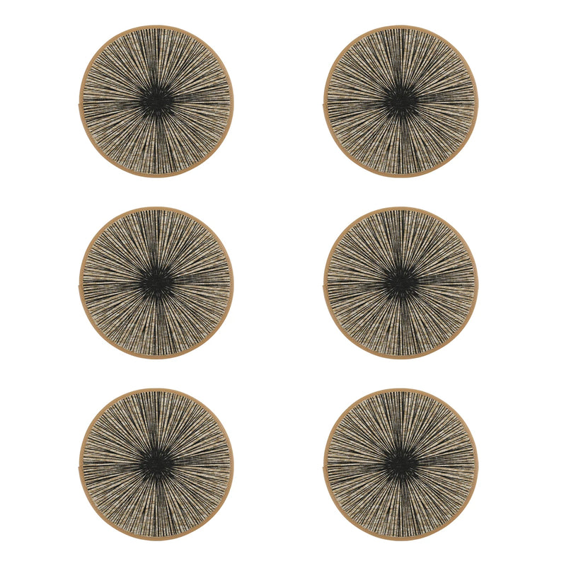 Jogo Americano Redondo de Tecido com Estampa Radial – Linha Classic para Mesa Posta Sofisticada