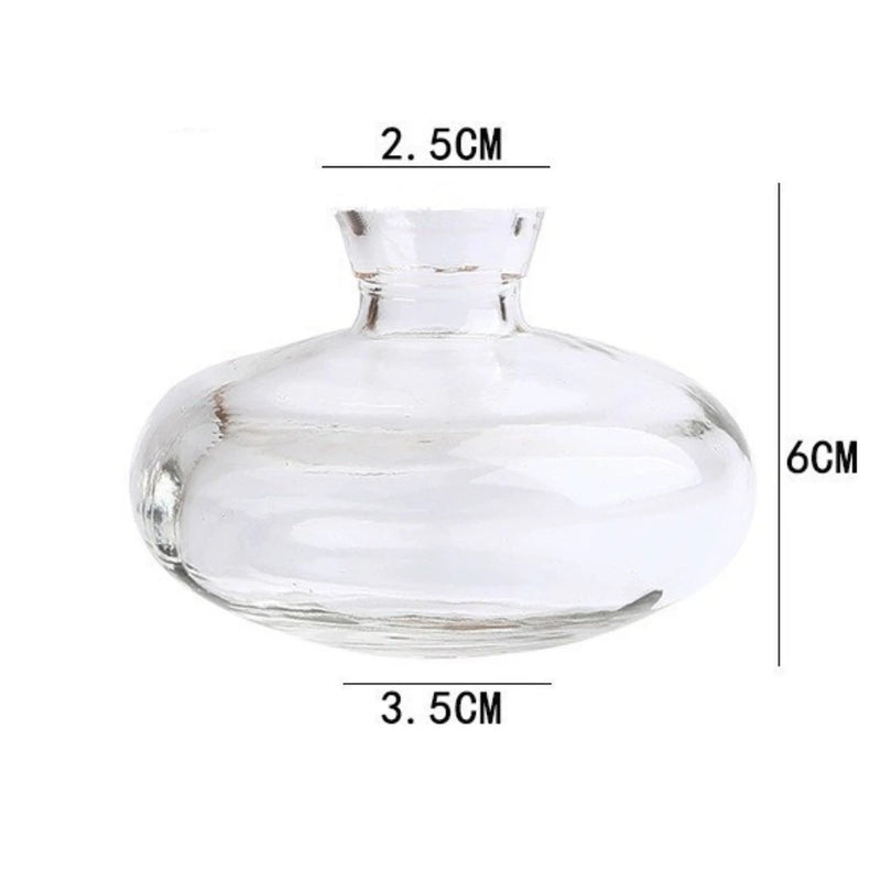 Mini Vaso de Vidro Transparente – Design Minimalista para Arranjos Delicados