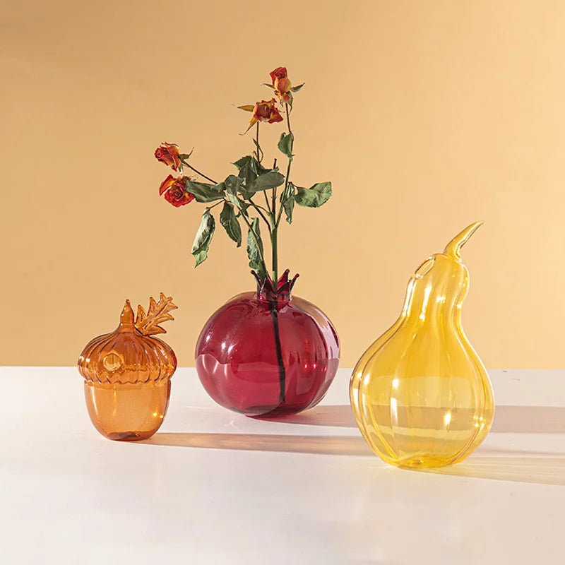 Vaso Decorativo de Vidro Colorido – Design Criativo para Flores e Arranjos