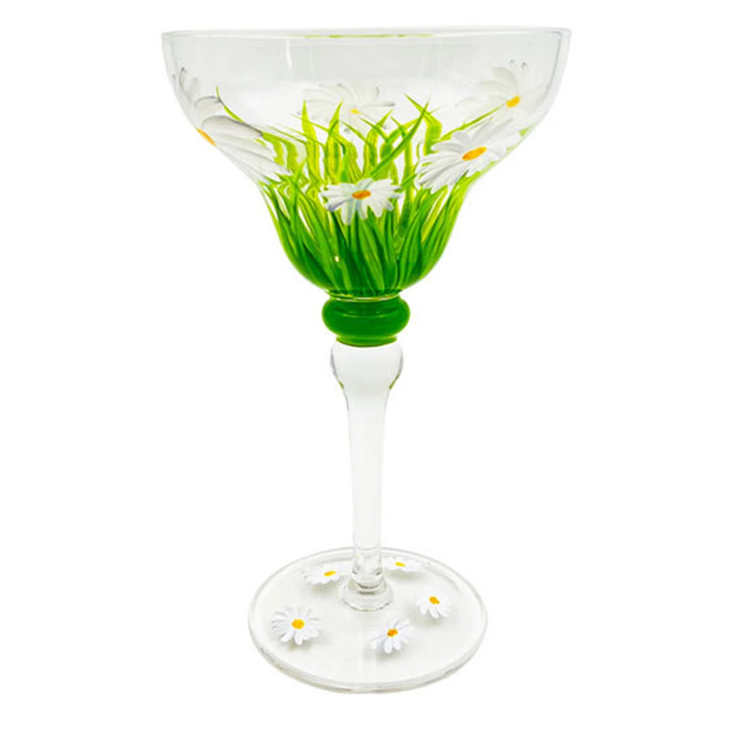 Taça Margarita Pintada à Mão – Cristal Colorido para Coquetéis Criativos e Decoração Festiva