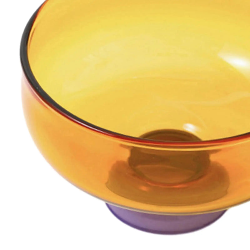 Tigela de Vidro com Pé e Design Colorido – Elegância Criativa para Sobremesas e Petiscos
