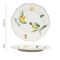 Louças de Porcelana Estilo Europeu com Estampa de Limões – Conjuntos de Pratos, Xícaras e Chá (Uso no Micro-ondas)