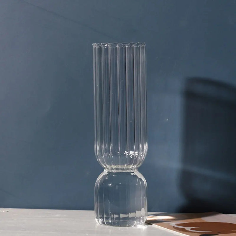 Vaso de Vidro Escultural – Design Nórdico Colorido para Flores Secas ou Arranjos Solo