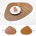 Tapete de mesa de almofada de isolamento de PU antiderrapante de dupla face, estilo nórdico imitação de couro de vaca padrão em forma de gota de água placemat