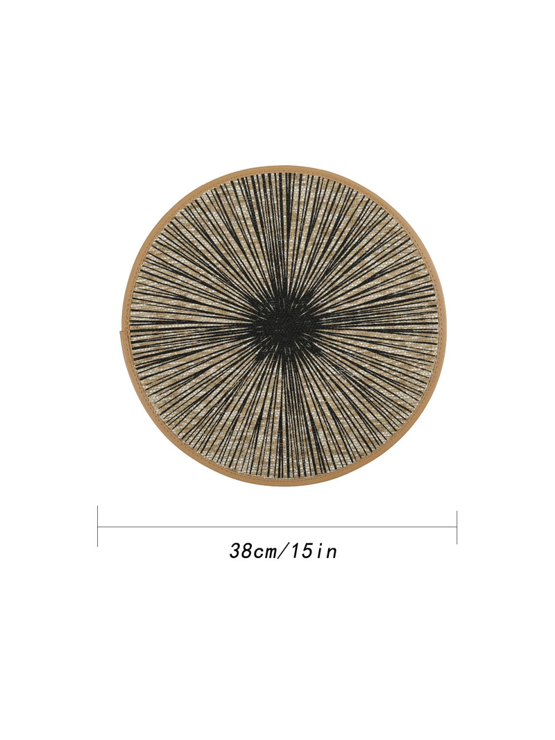 Jogo Americano Redondo de Tecido com Estampa Radial – Linha Classic para Mesa Posta Sofisticada