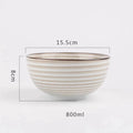 Tigela de Cerâmica Vitrificada – 15,5 cm, Estilo Japonês Texturizado
