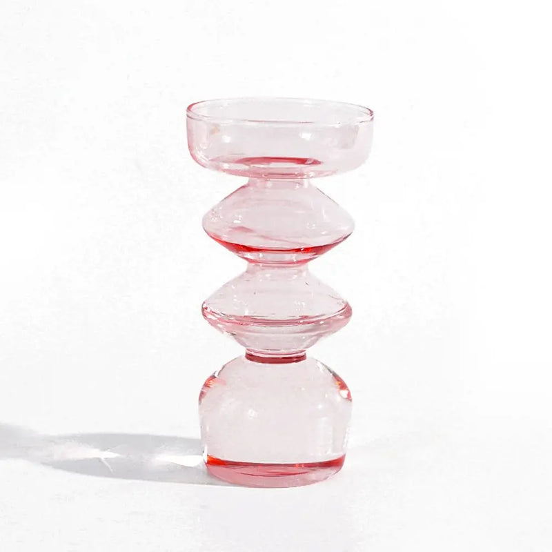 Vaso de Vidro Escultural – Design Nórdico Colorido para Flores Secas ou Arranjos Solo