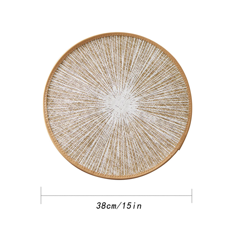 Jogo Americano Redondo de Tecido com Estampa Radial – Linha Classic para Mesa Posta Sofisticada