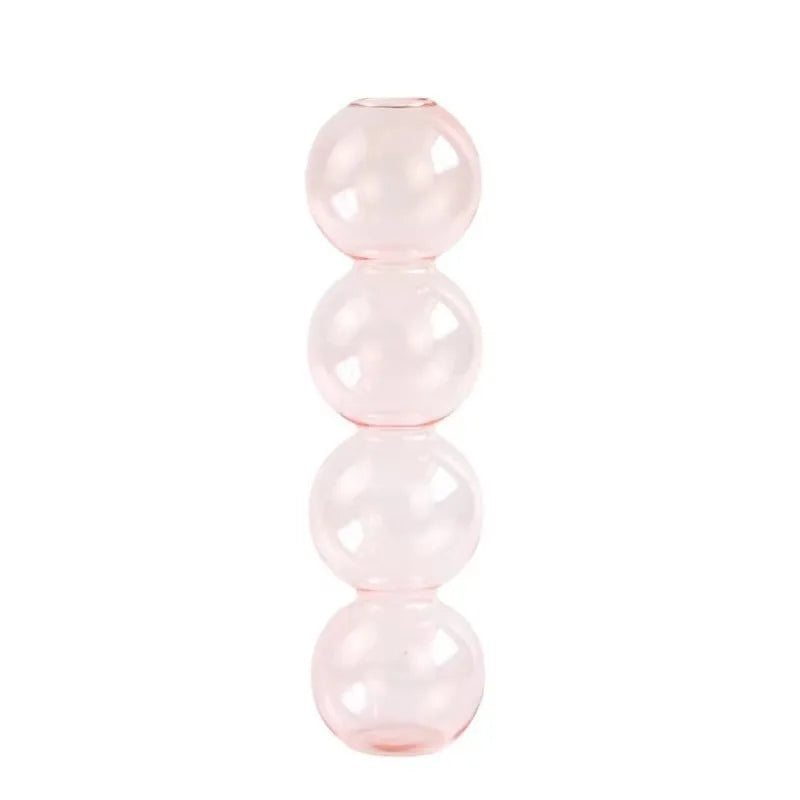 Vaso Escultural de Bolhas em Vidro Colorido – Design Nórdico para Flores Delicadas