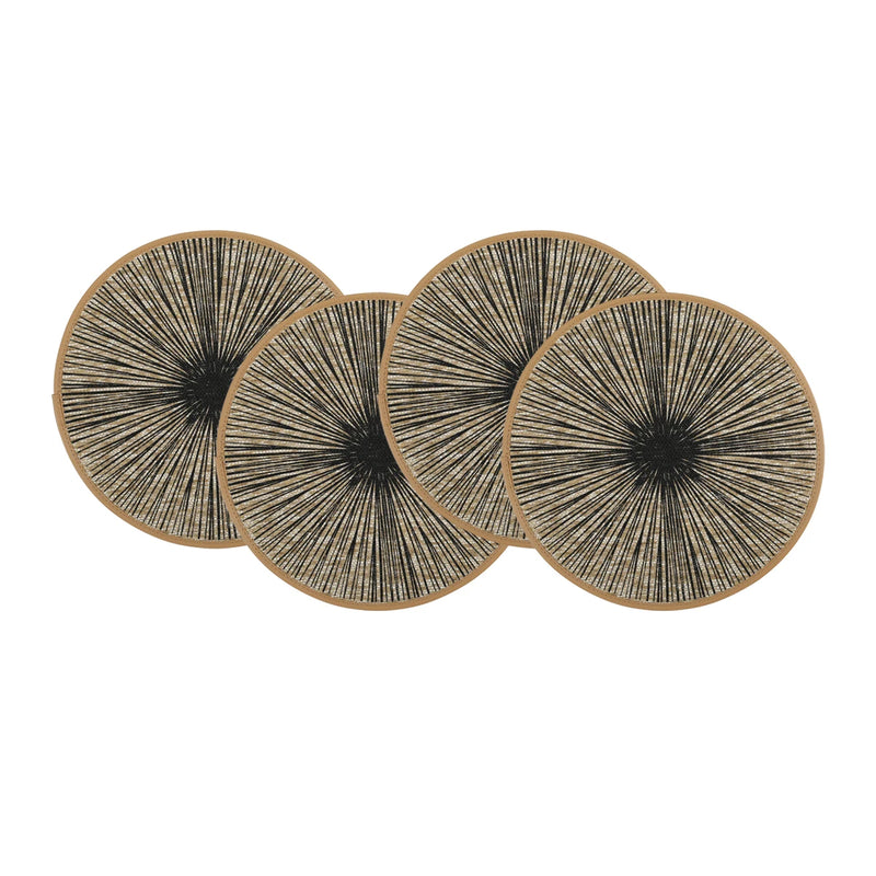 Jogo Americano Redondo de Tecido com Estampa Radial – Linha Classic para Mesa Posta Sofisticada