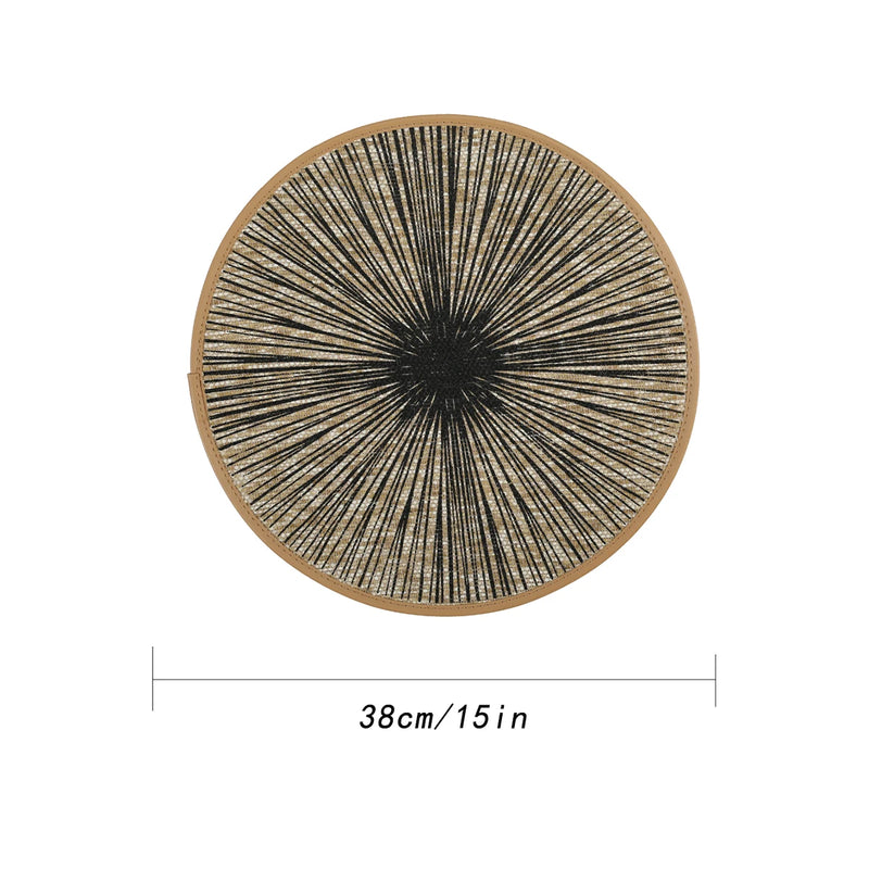 Jogo Americano Redondo de Tecido com Estampa Radial – Linha Classic para Mesa Posta Sofisticada