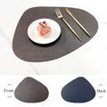 Tapete de mesa de almofada de isolamento de PU antiderrapante de dupla face, estilo nórdico imitação de couro de vaca padrão em forma de gota de água placemat