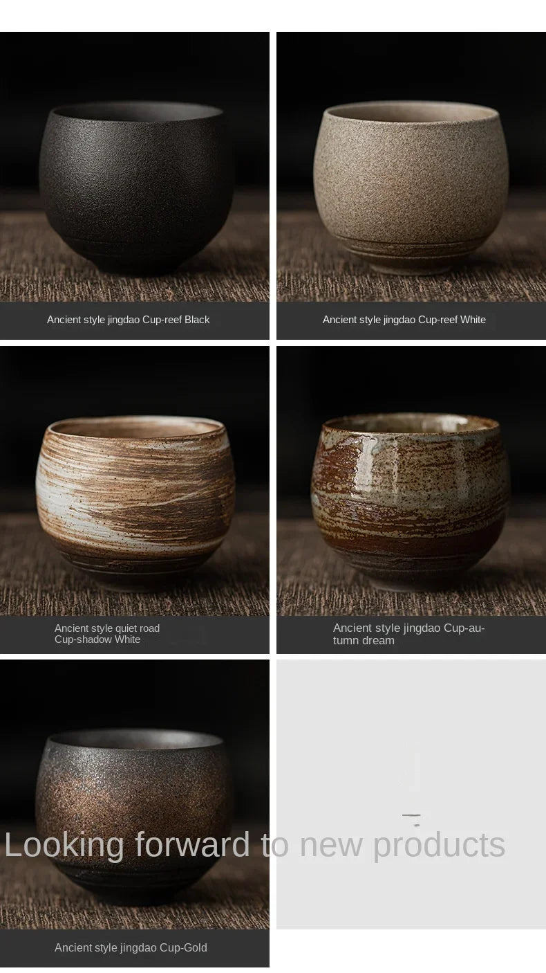 Xícara de Chá em Cerâmica Grés Estilo Japonês – Acabamento Artesanal e Formato Contemplativo