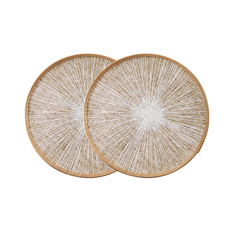 Jogo Americano Redondo de Tecido com Estampa Radial – Linha Classic para Mesa Posta Sofisticada