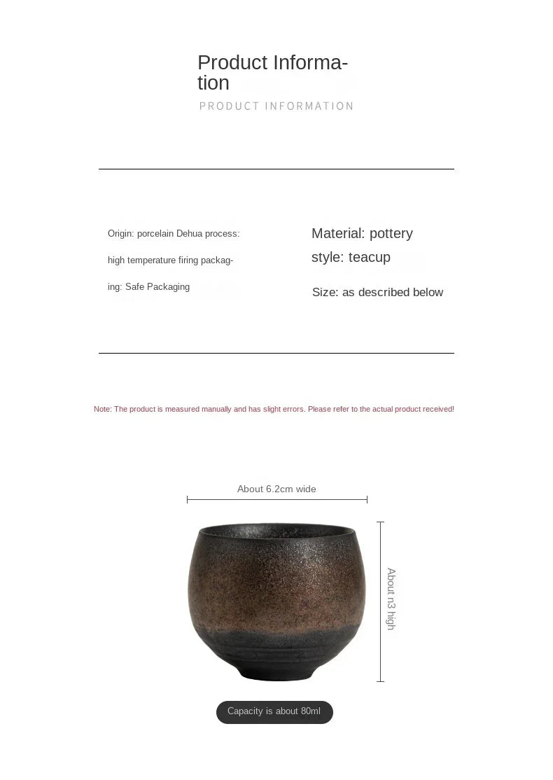 Xícara de Chá em Cerâmica Grés Estilo Japonês – Acabamento Artesanal e Formato Contemplativo