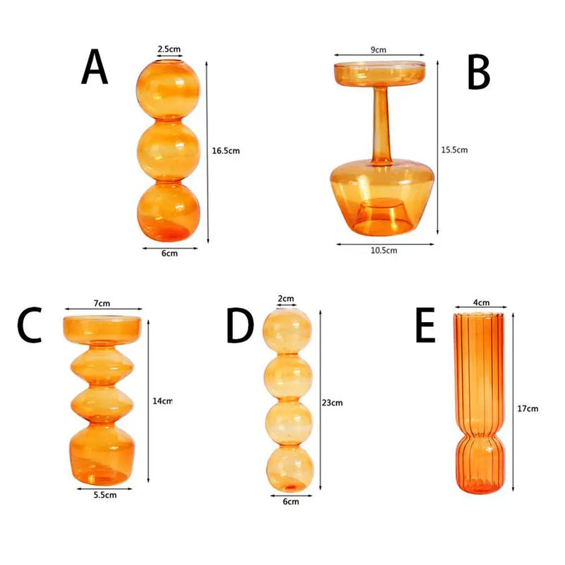 Vaso de Vidro Escultural – Design Nórdico Colorido para Flores Secas ou Arranjos Solo
