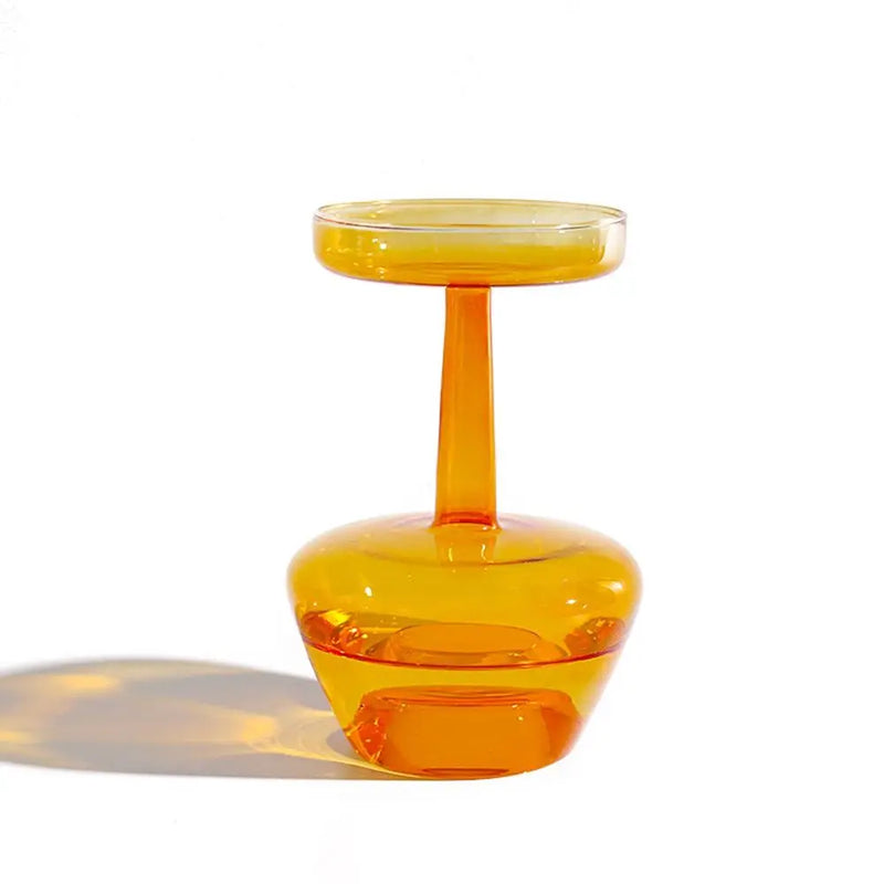 Vaso de Vidro Escultural – Design Nórdico Colorido para Flores Secas ou Arranjos Solo