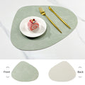 Tapete de mesa de almofada de isolamento de PU antiderrapante de dupla face, estilo nórdico imitação de couro de vaca padrão em forma de gota de água placemat