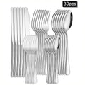 Conjunto de Talheres em Aço Inox 30 Peças – Design Minimalista para Mesa Posta Contemporânea