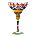 Taça Margarita Pintada à Mão – Cristal Colorido para Coquetéis Criativos e Decoração Festiva