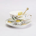 Louças de Porcelana Estilo Europeu com Estampa de Limões – Conjuntos de Pratos, Xícaras e Chá (Uso no Micro-ondas)