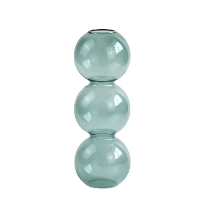 Vaso Escultural de Bolhas em Vidro Colorido – Design Nórdico para Flores Delicadas