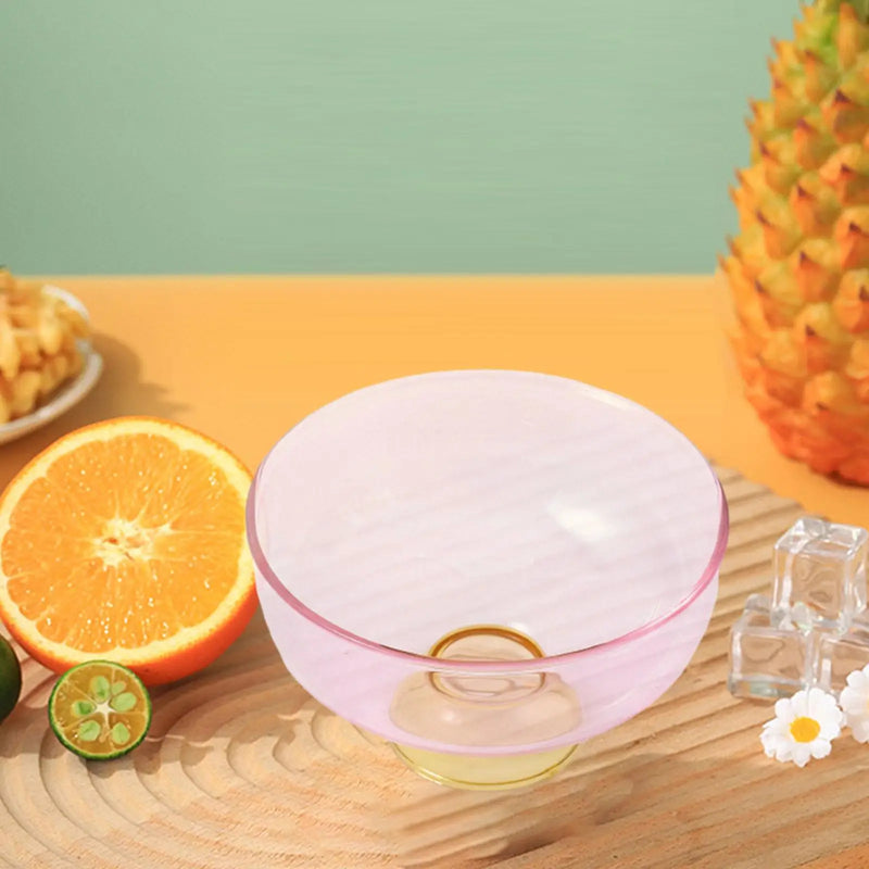 Tigela de Vidro com Pé e Design Colorido – Elegância Criativa para Sobremesas e Petiscos