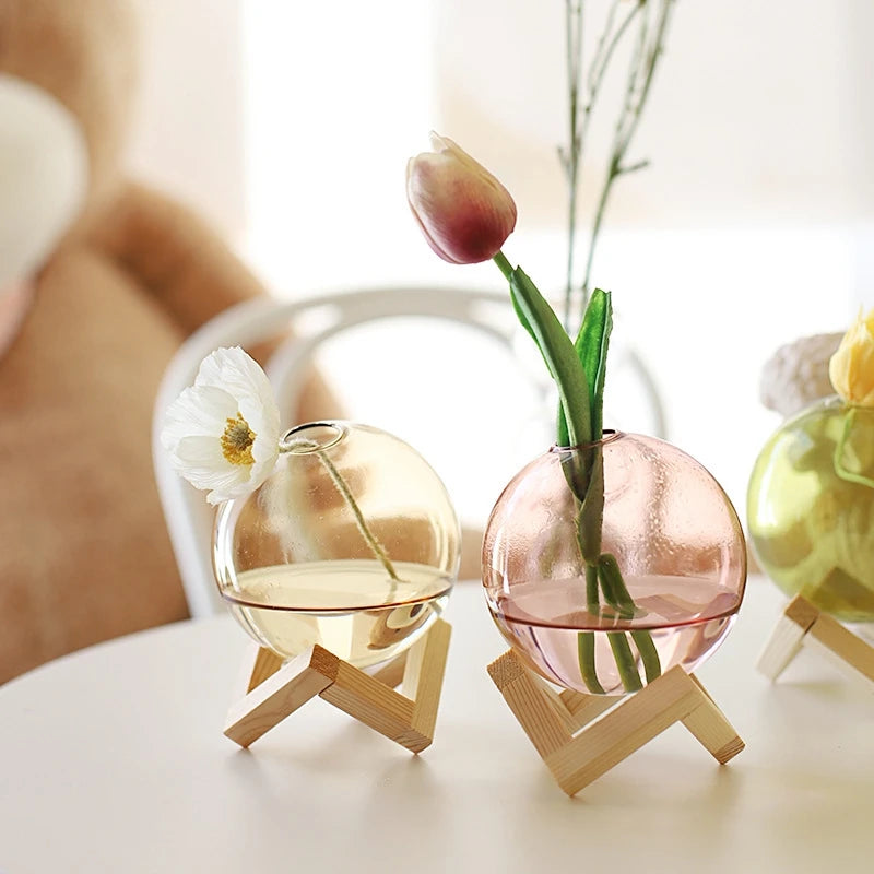 Vaso Decorativo de Vidro Colorido – Design Criativo para Flores e Arranjos