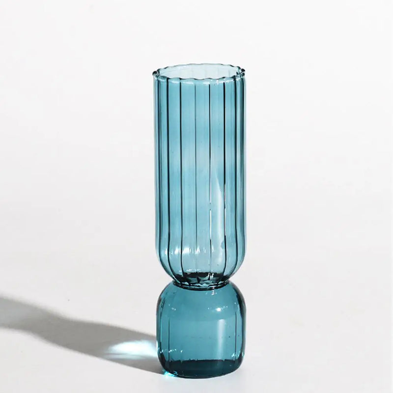 Vaso de Vidro Escultural – Design Nórdico Colorido para Flores Secas ou Arranjos Solo