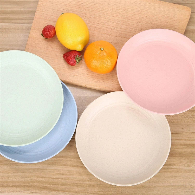 Prato Redondo Reutilizável com Fibra Vegetal – Leve, Resistente e Sustentável (Cores Pastel)