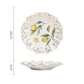 Louças de Porcelana Estilo Europeu com Estampa de Limões – Conjuntos de Pratos, Xícaras e Chá (Uso no Micro-ondas)